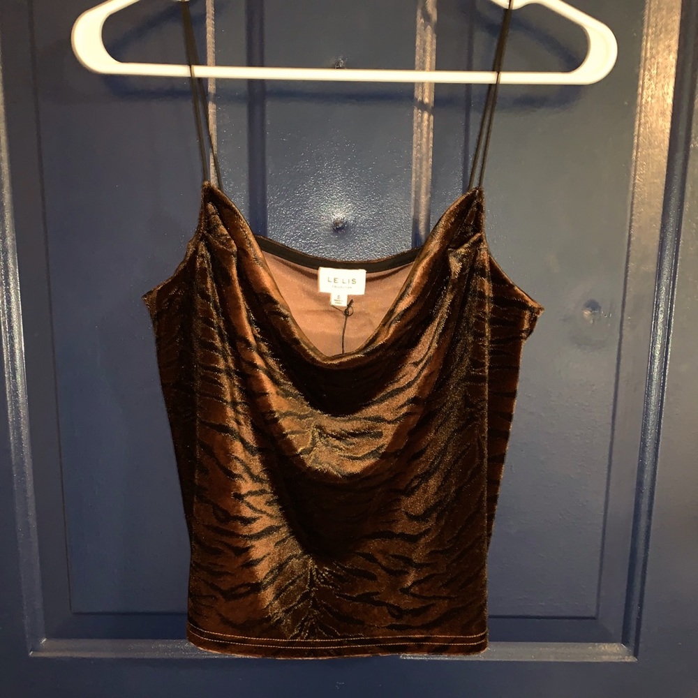 Le Lis Cowl Neck Spaghetti Cami Top - Size Small